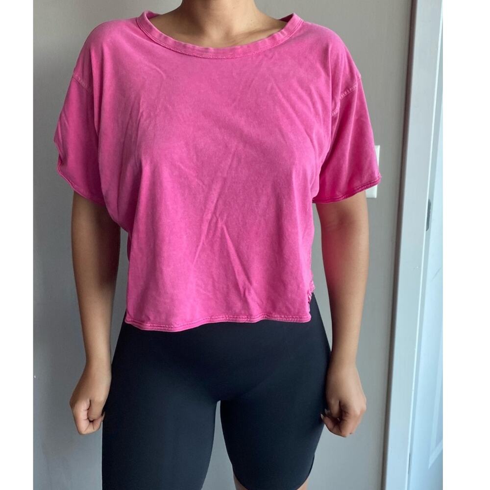 JoyLab Hot Pink Cropped Tee XL